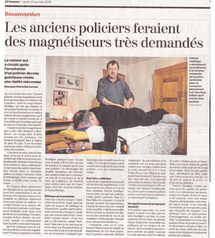 Scan de l'article du journal 24Heures parlant de Pat Naegeli